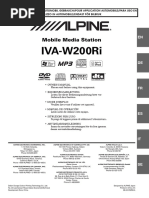 English User Manual For Alpine Mobile Media Station Iva-W200ri