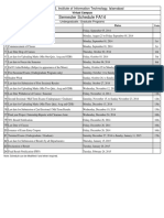 Semester Schedule FA14: COMSATS, Institute of Information Technology, Islamabad