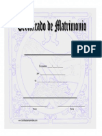 Certificado de Matrimonio