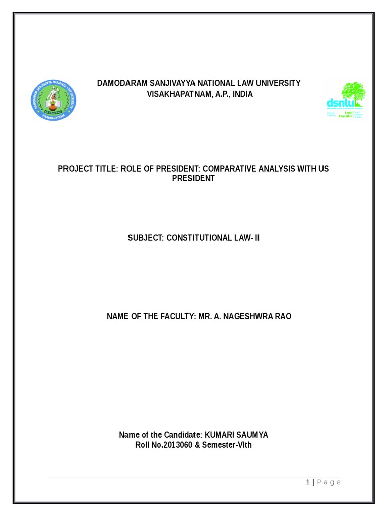 Role of President Comparative Analysis With Us President | PDF ...