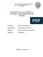 El Racismo y La Discriminacion en Bolivia