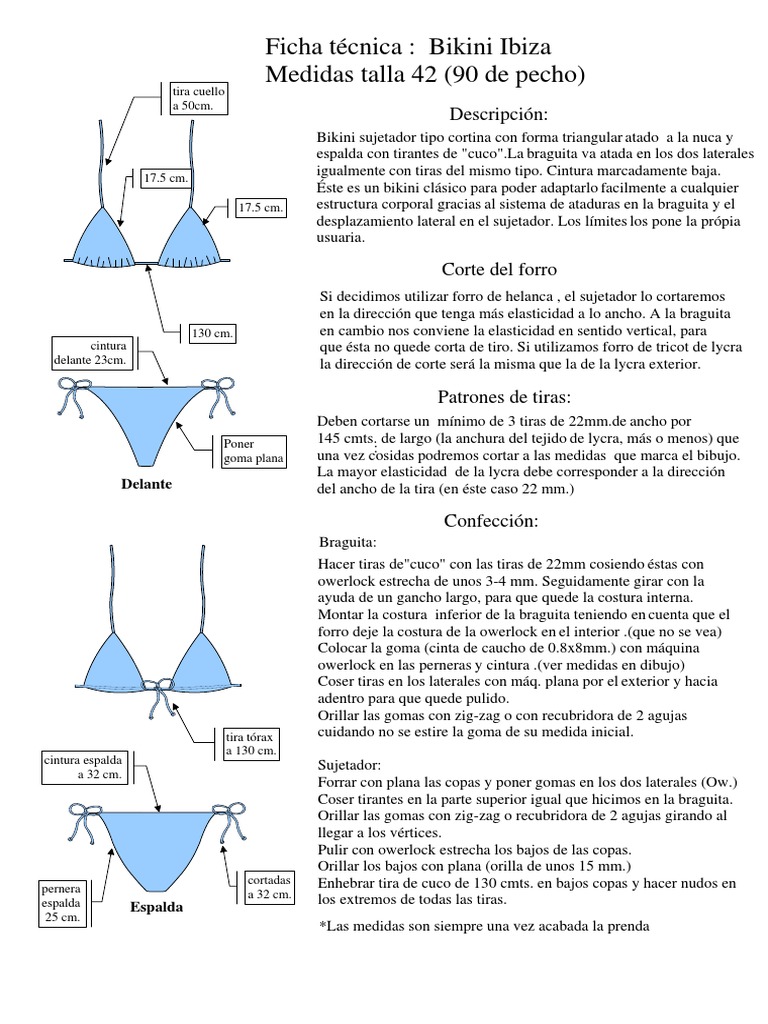 Guía de Confección: Bikini Ibiza | PDF | Naturaleza