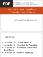 Aula Sobre Conhecimento - Metodologia Científica
