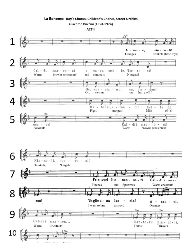 La Boheme Children's Chorus Edition 15 PDF