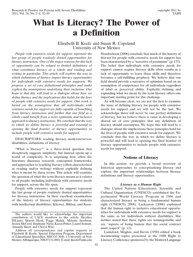What Is Literacy Pdf