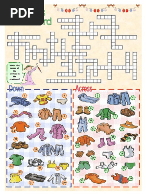 Clothing Crossword Puzzle Answers | PDF