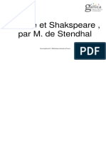 Racine Et Shakespeare, de Sthendal. 1823.