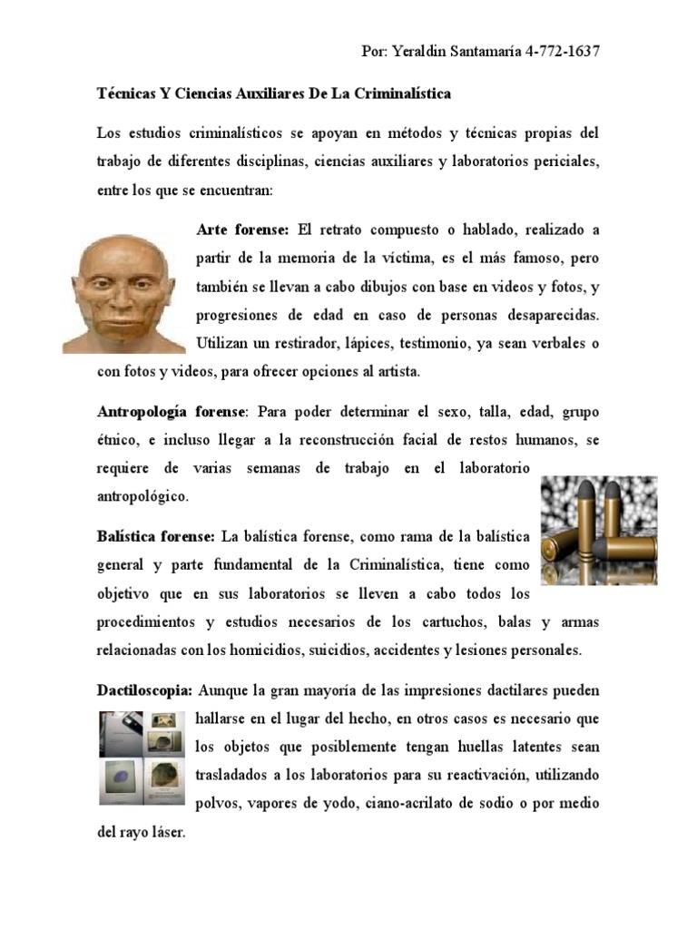 Técnicas Y Ciencias Auxiliares de La Criminalística PDF