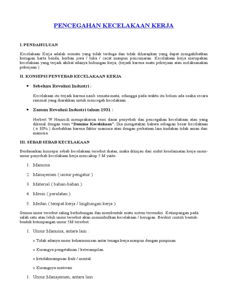 Pencegahan Kecelakaan Kerja  PDF