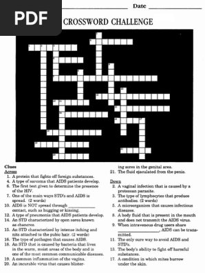 02 Hiv And Aids Crossword Puzzle Puzzles Games Of Mental Skill