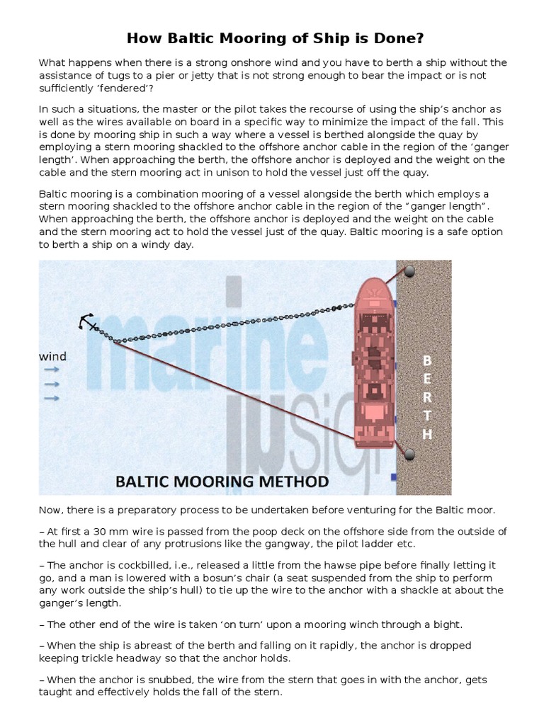 Moorings Methods | PDF | Anchor | Ships