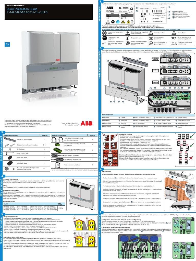ABB Inverter Installation Manual Power Inverter Electrical Connector