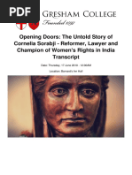 Opening Doors The Untold Story of Cornelia Sorabji Reformer Lawyer and Champion