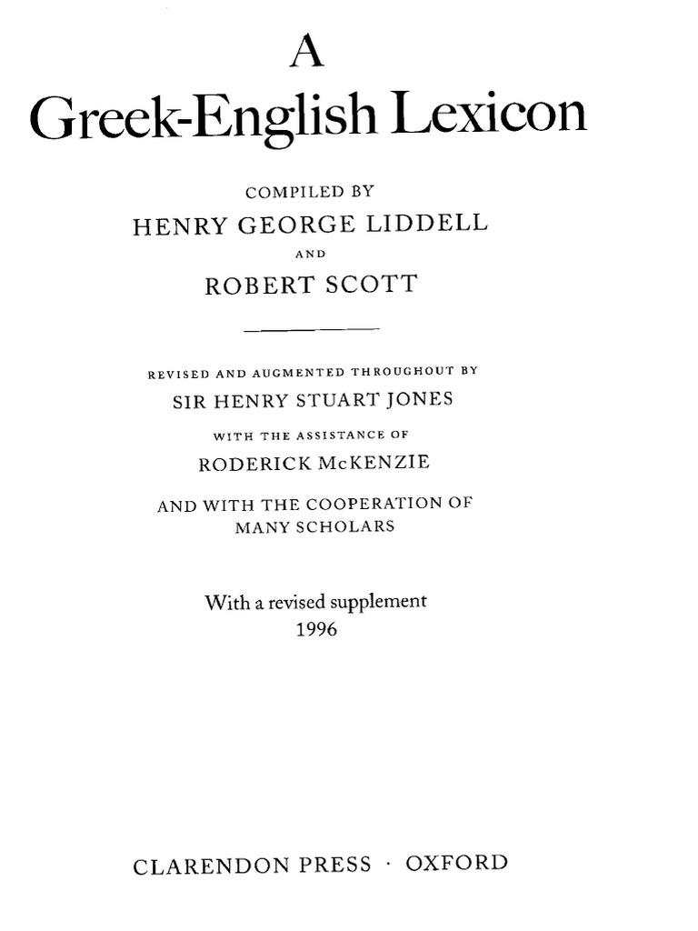 A Greek-English Lexicon, Ninth Edition With A Revised Supplement