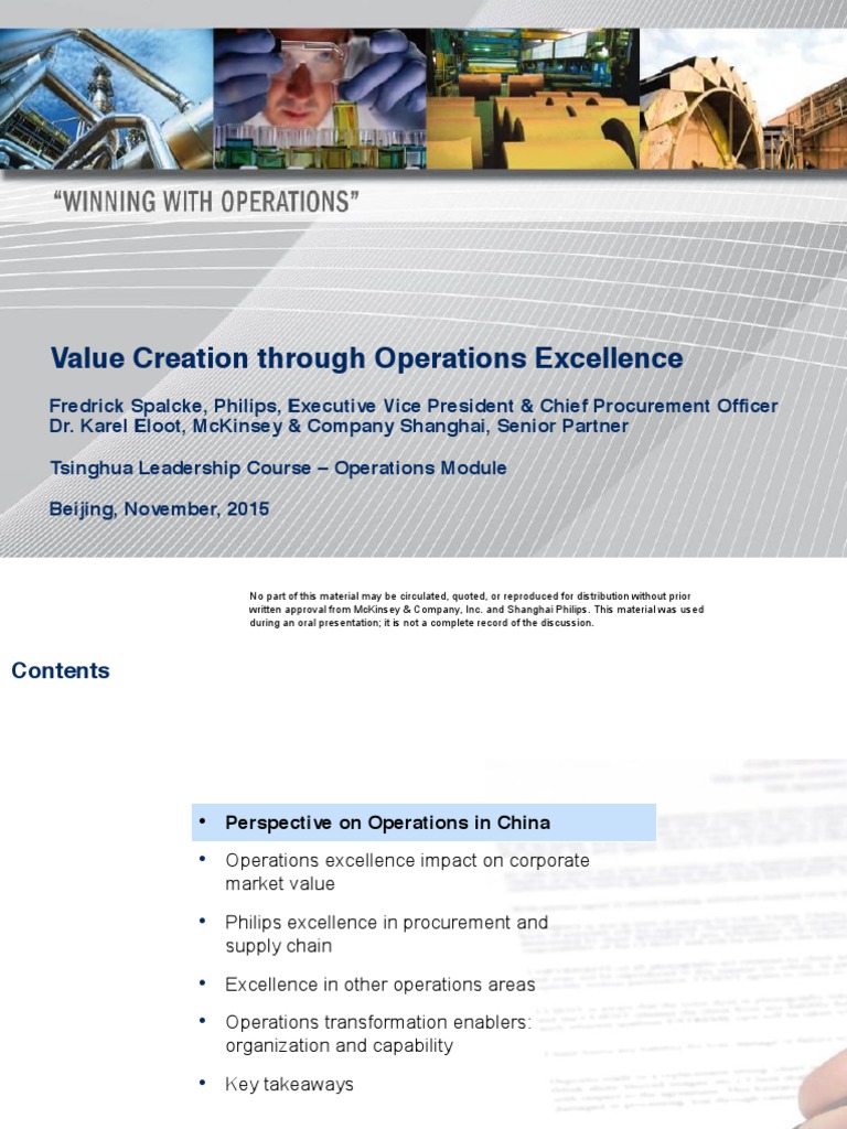 Value Creation Through Operations Excellence Pdf Supply Chain
