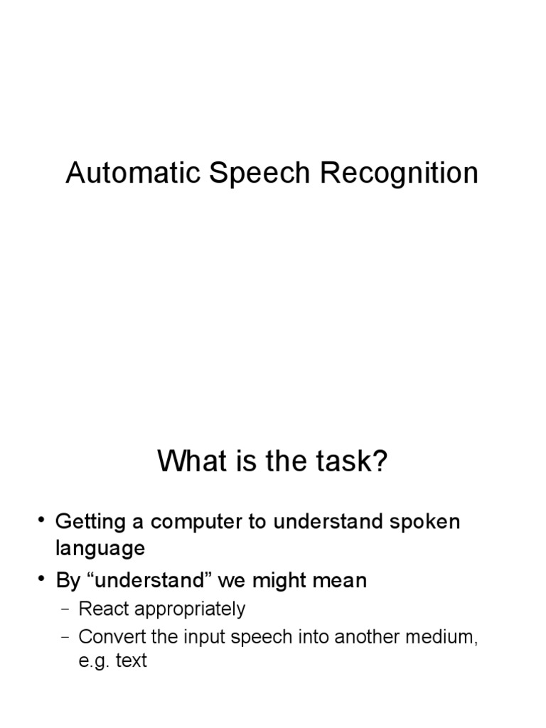 Automatic Speech Recognition | PDF | Computers
