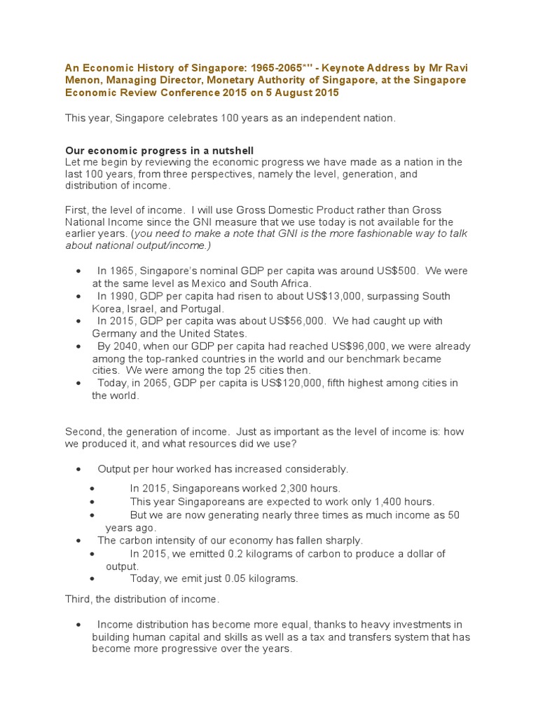 Singapore's Economic Evolution: 1965-2065 | PDF | Singapore | World ...
