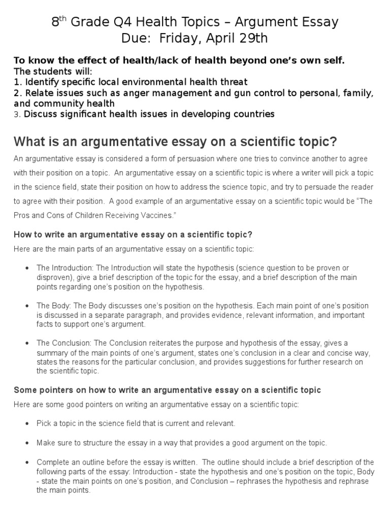 Good topics for argument essays. Good ideas for ...