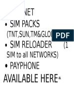 Pisonet Sim Packs Sim Reloader Payphone: (TNT, Sun, Tm&Globe) (1 Sim To All Networks)
