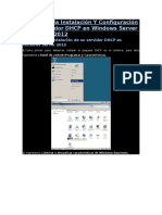 Manual de La Instalación Y Configuración de Un Servidor DHCP en Windows Server Enterprise