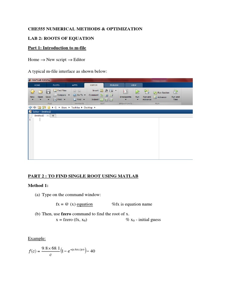 CHE555 Procedure Lab 2 | PDF | Teaching Methods & Materials | Computers