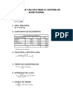 Memoria de Cálculo de Sistema de Agua Pluvial