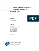 Economic Impact Analysis of Recreational Boating in Canada: 2001