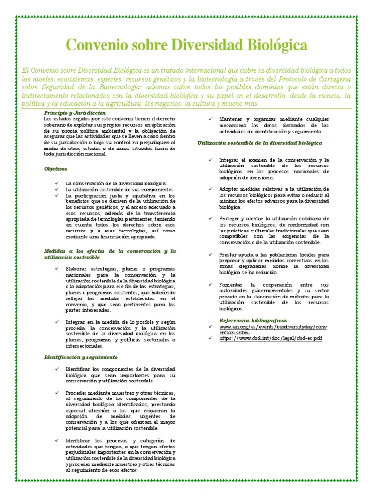 Convenio Sobre Diversidad Biológica PDF PDF