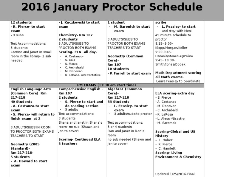 Proctor Schedule Jan 2016 PDF
