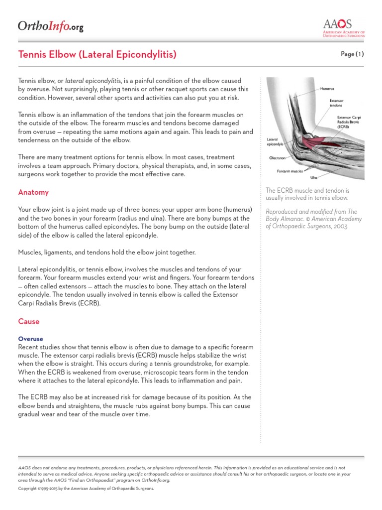 Jurnal Tennis Elbow PDF Elbow Surgery