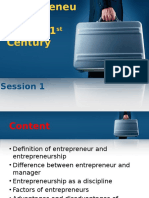 Session 1 - Entrepreneurship in The 21st Century