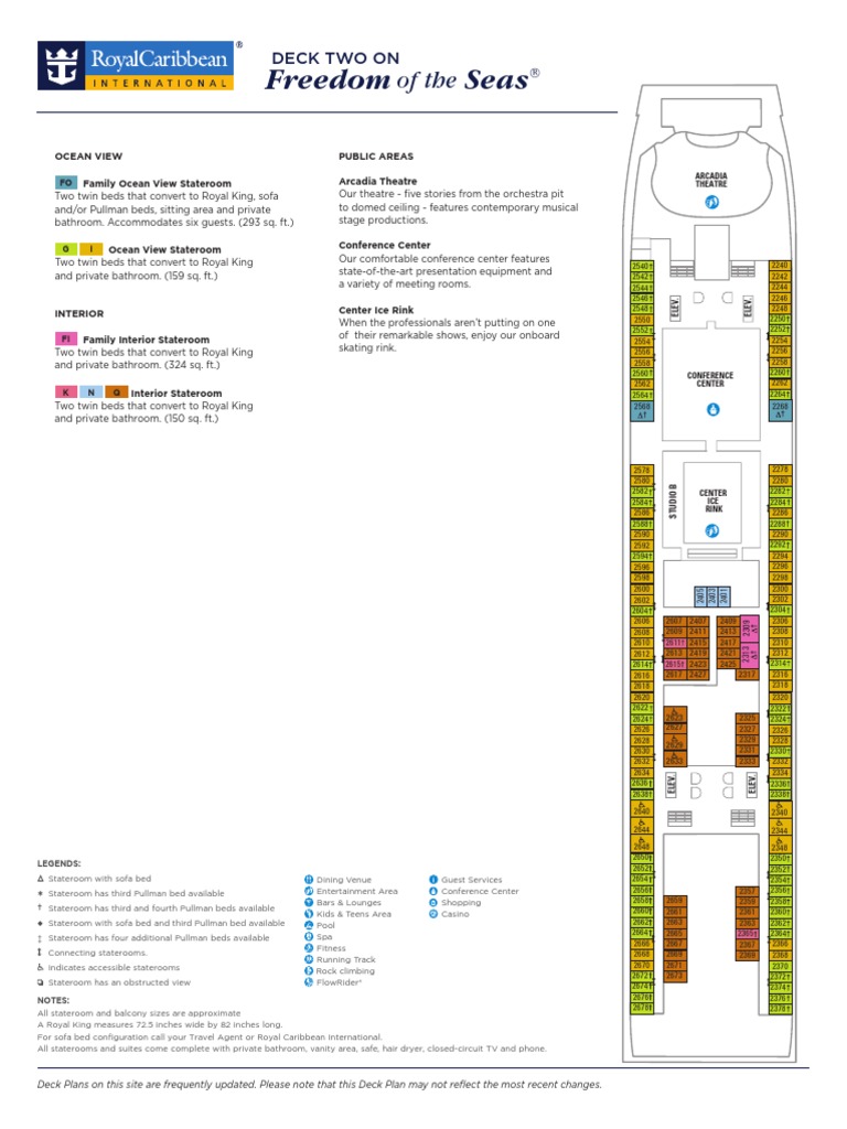 Freedom of the Seas Deck Plans v2015 May | Bedroom | Leisure
