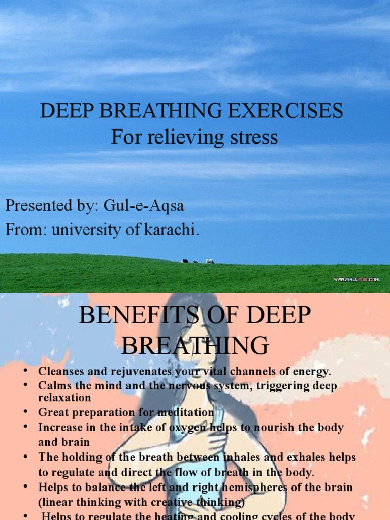 Deep Breathing Exercises for Stress Relief | PDF | Exhalation | Breathing