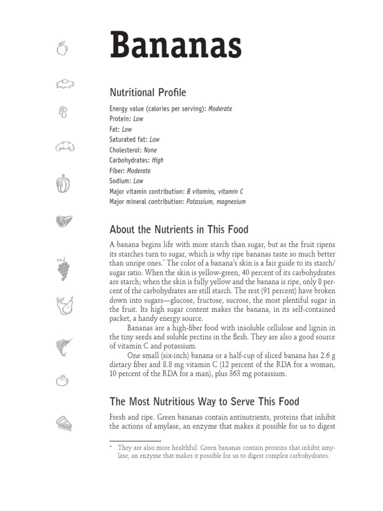 Bananas Nutritional Profile | PDF | Banana | Carbohydrates