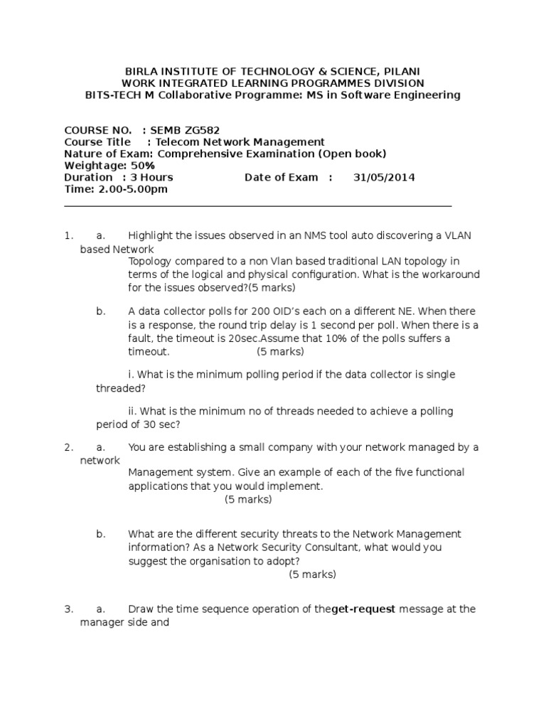 TNM Comprehensive Exam Set 1 May 2014 | PDF | Computers