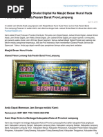 Pengiriman Jadwal Sholat Digital Ke Masjid Besar Nurul Huda Pekon Lemong Kab.pesisir Barat Prov.lampung