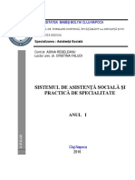 Sistemul de Asistență Socială Și Practica de Specialitate (I)