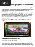 Pengiriman Jadwal Sholat Abadi Ke Masjid Nurul Hikmah Amatan Bukit Raya Kota Pekanbaru Prov.riau