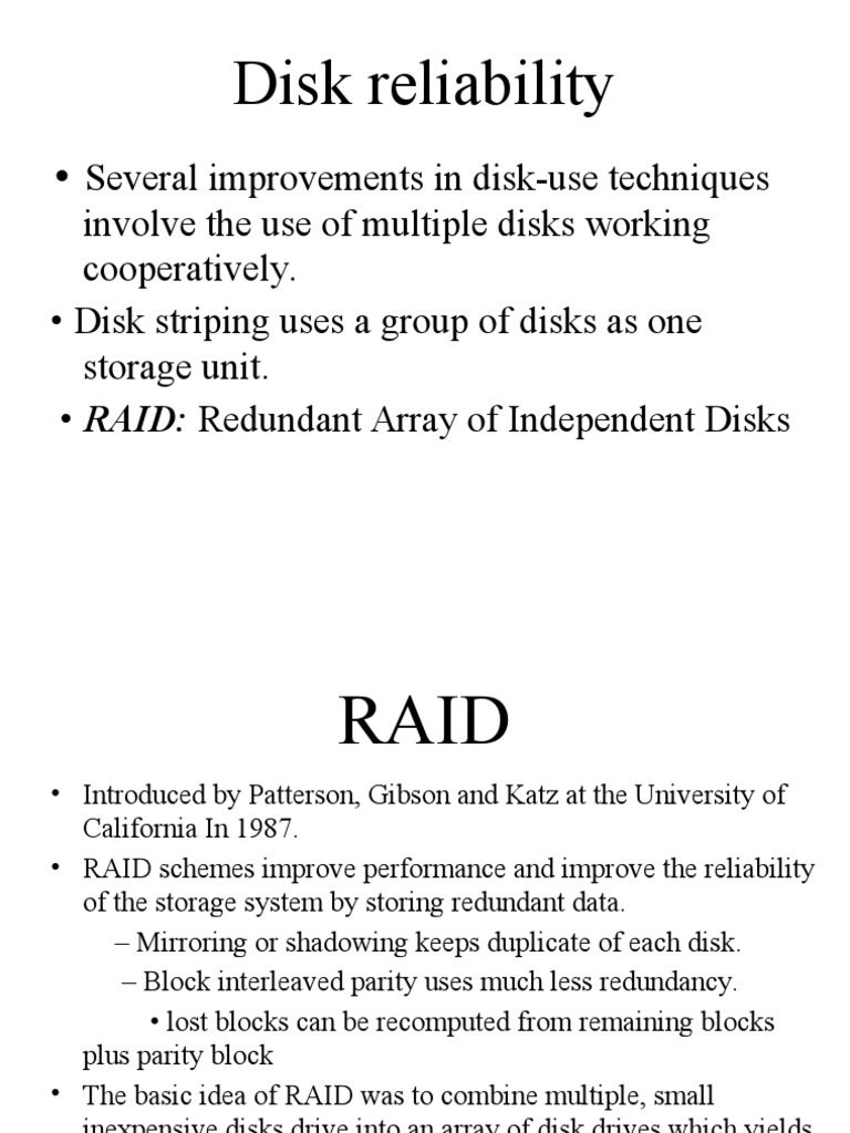 Disk Reliability PDF Computer Data Fault Tolerance