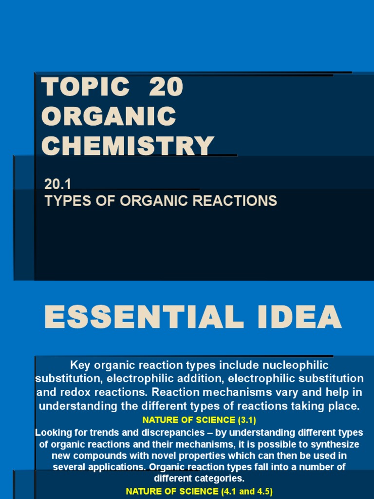 Types of Organic Reactions Explained | PDF | Chemical Reactions | Alkene