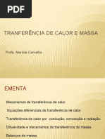 Aula 01 - Transferência de calor e Massa