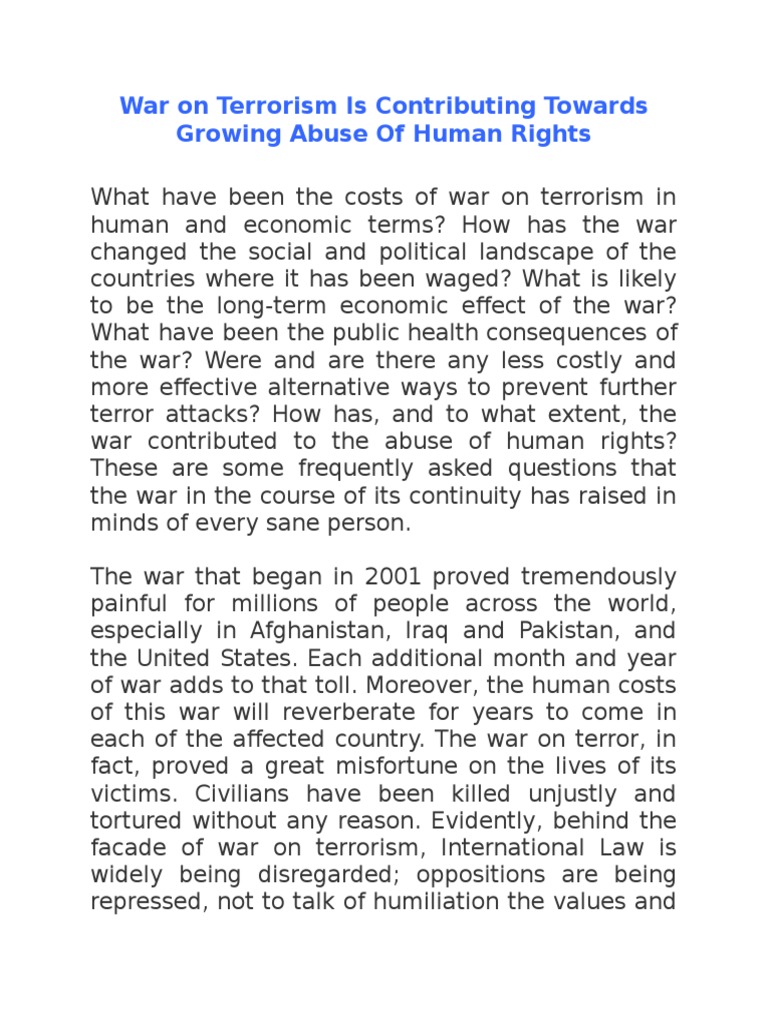 Human Rights Violations in War on Terror | PDF | War On Terror | Violence