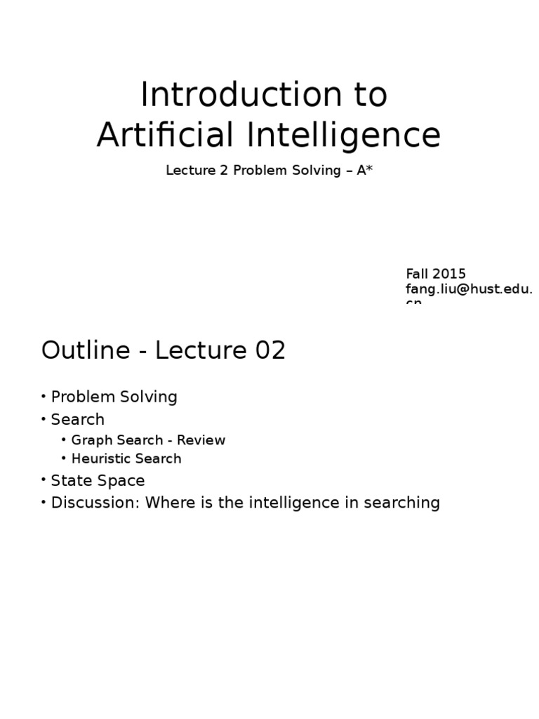 AI Lecture: A* Problem Solving | PDF | Teaching Methods & Materials