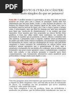 Tratamento E Cura Do Câncer- Muito Mais Simples Do Que Se Pensava!