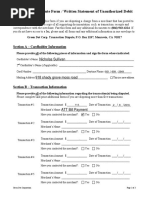 Dispute Transaction Notification Form