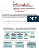 Positive Interdependence, Individual Accountability, Promotive Interaction: Three Pillars of Cooperative Learning