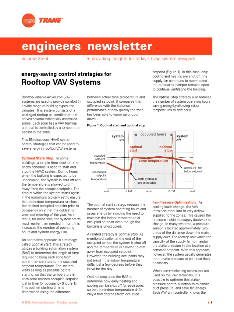 Trane VAV AHU Energy Savings Sequence of Operations Ventilation