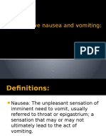 Postoperative Nausea and Vomiting