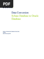 Data Loading Sybase Database To Oracle Database