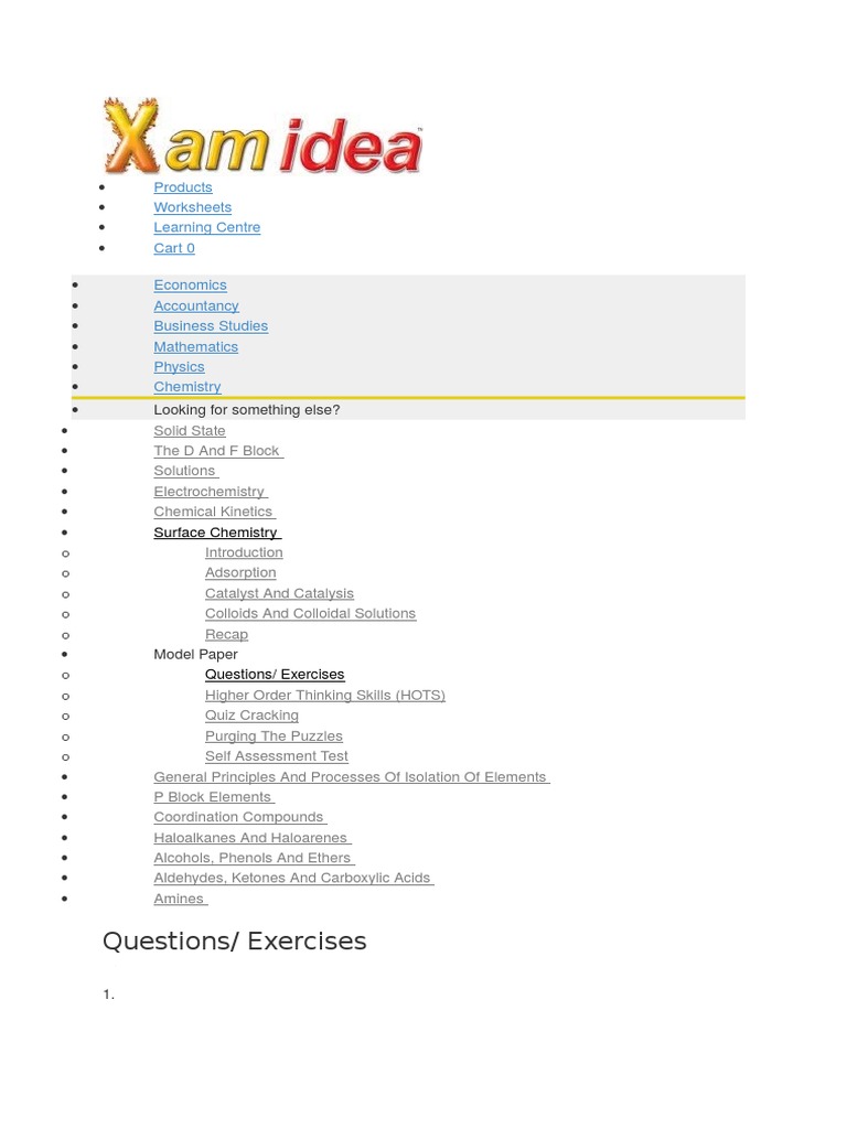 Questions/ Exercises | PDF